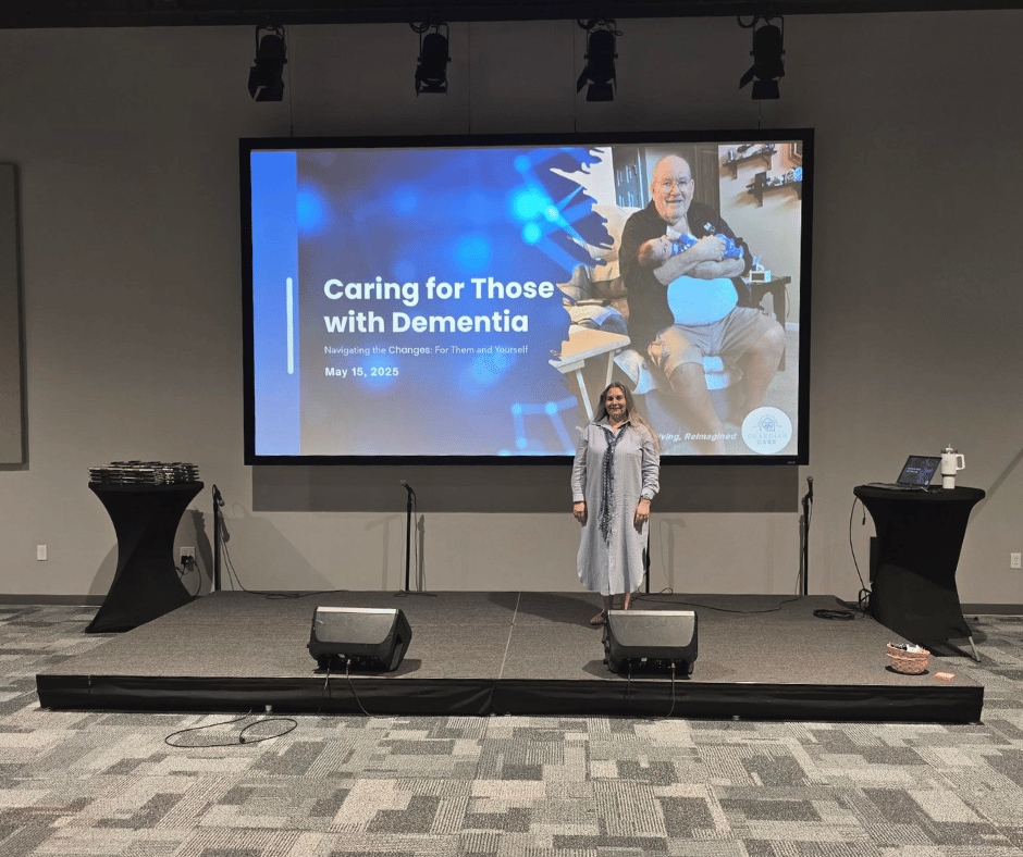 dementia care presentation with speaker on stage